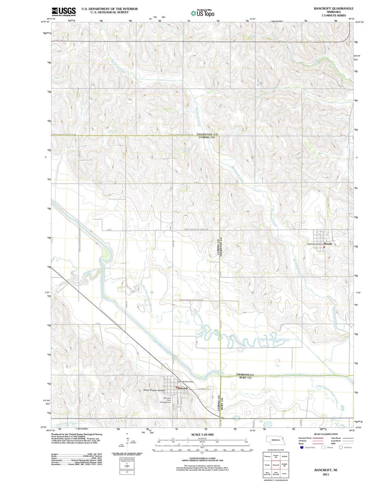 2011 Bancroft, NE - Nebraska - USGS Topographic Map