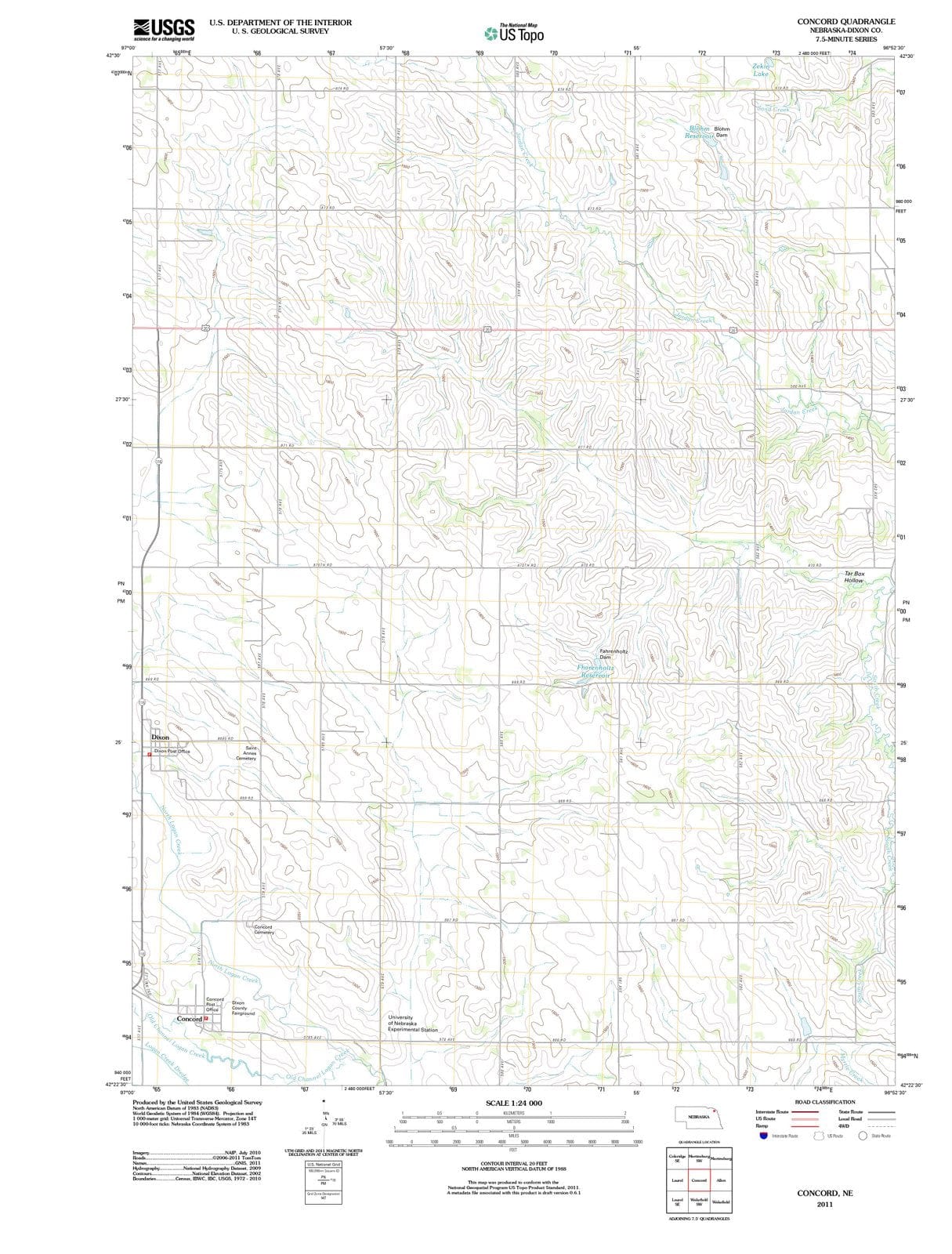 2011 Concord, NE - Nebraska - USGS Topographic Map