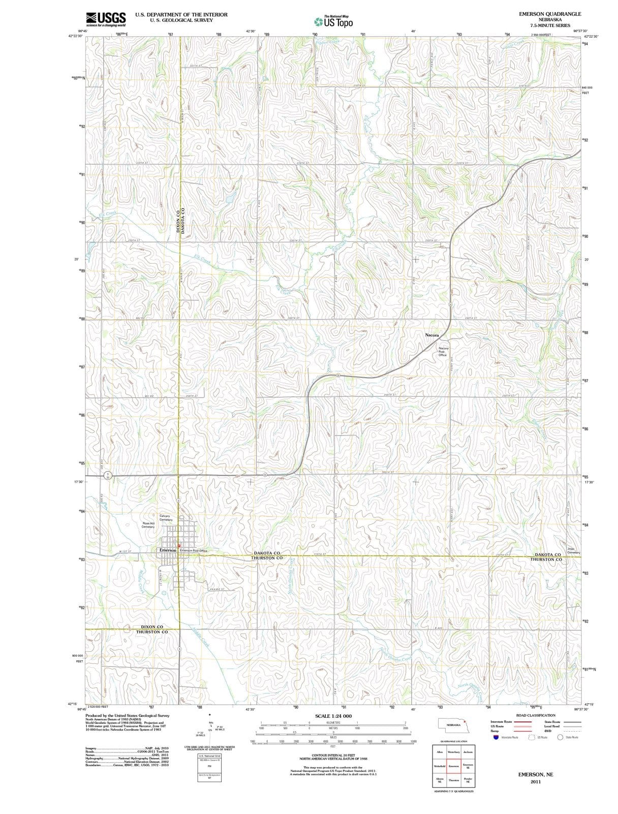 2011 Emerson, NE - Nebraska - USGS Topographic Map