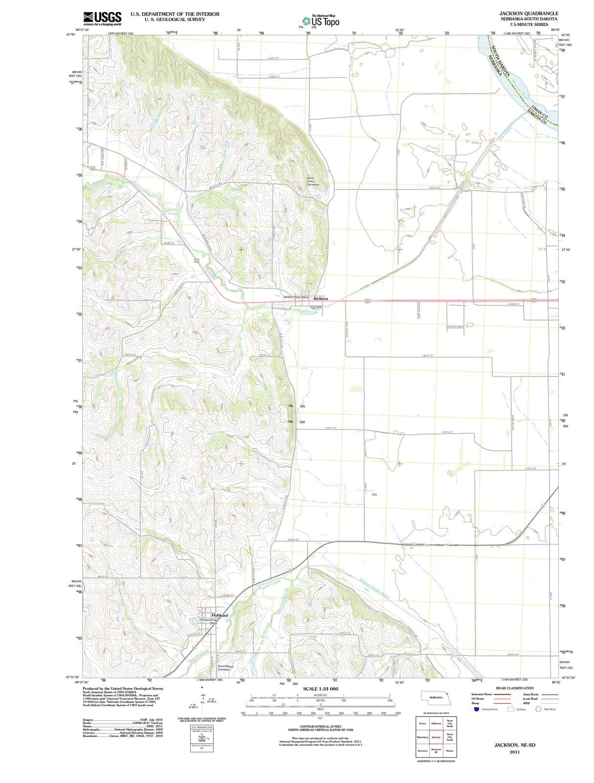 2011 Jackson, NE - Nebraska - USGS Topographic Map