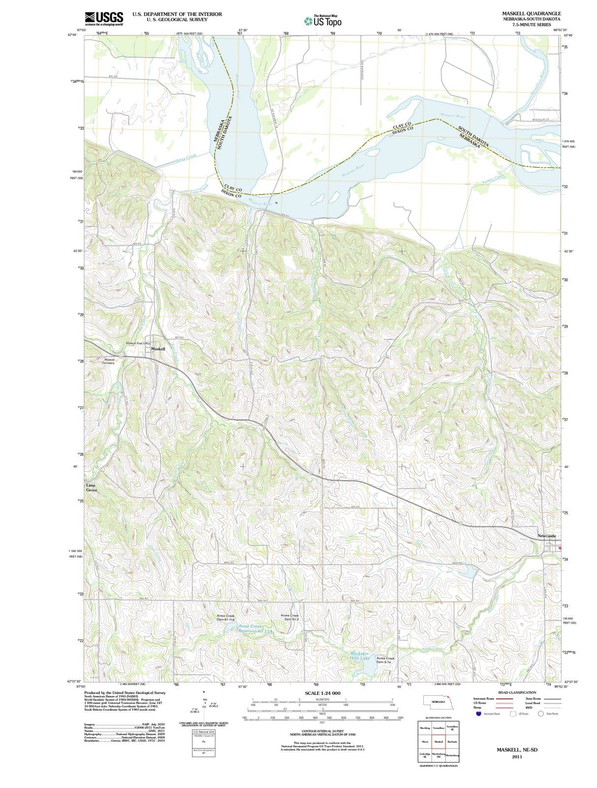 2011 Maskell, NE - Nebraska - USGS Topographic Map