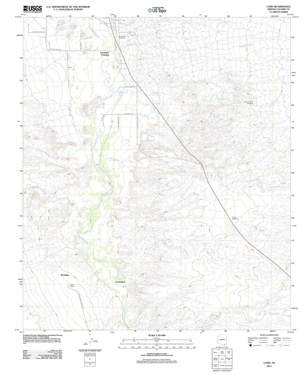 2011 Land, AZ - Arizona - USGS Topographic Map