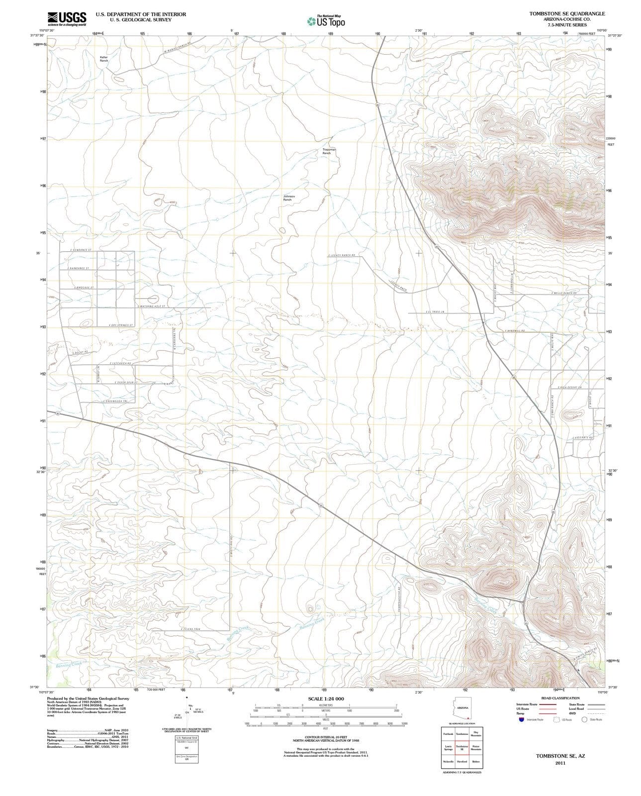2011 Tombstone, AZ - Arizona - USGS Topographic Map