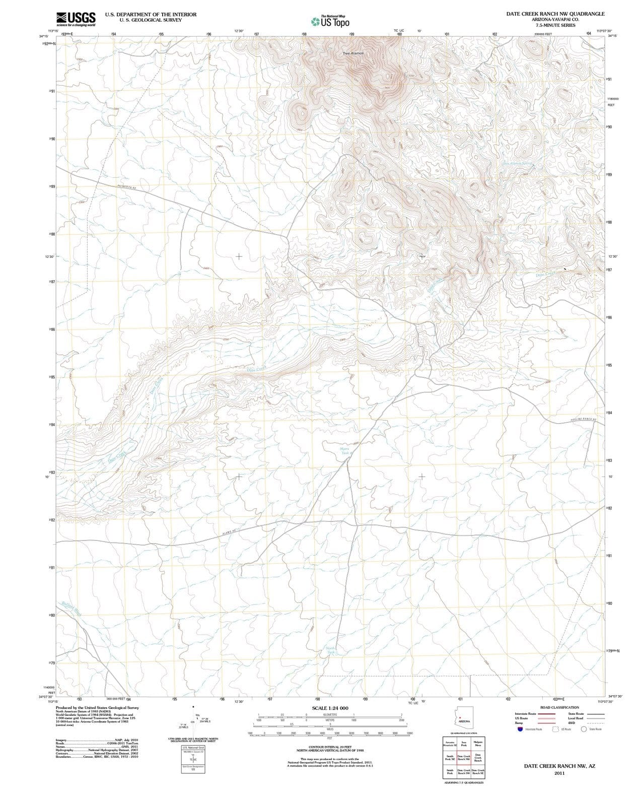 2011 Date Creek Ranch, AZ - Arizona - USGS Topographic Map v2
