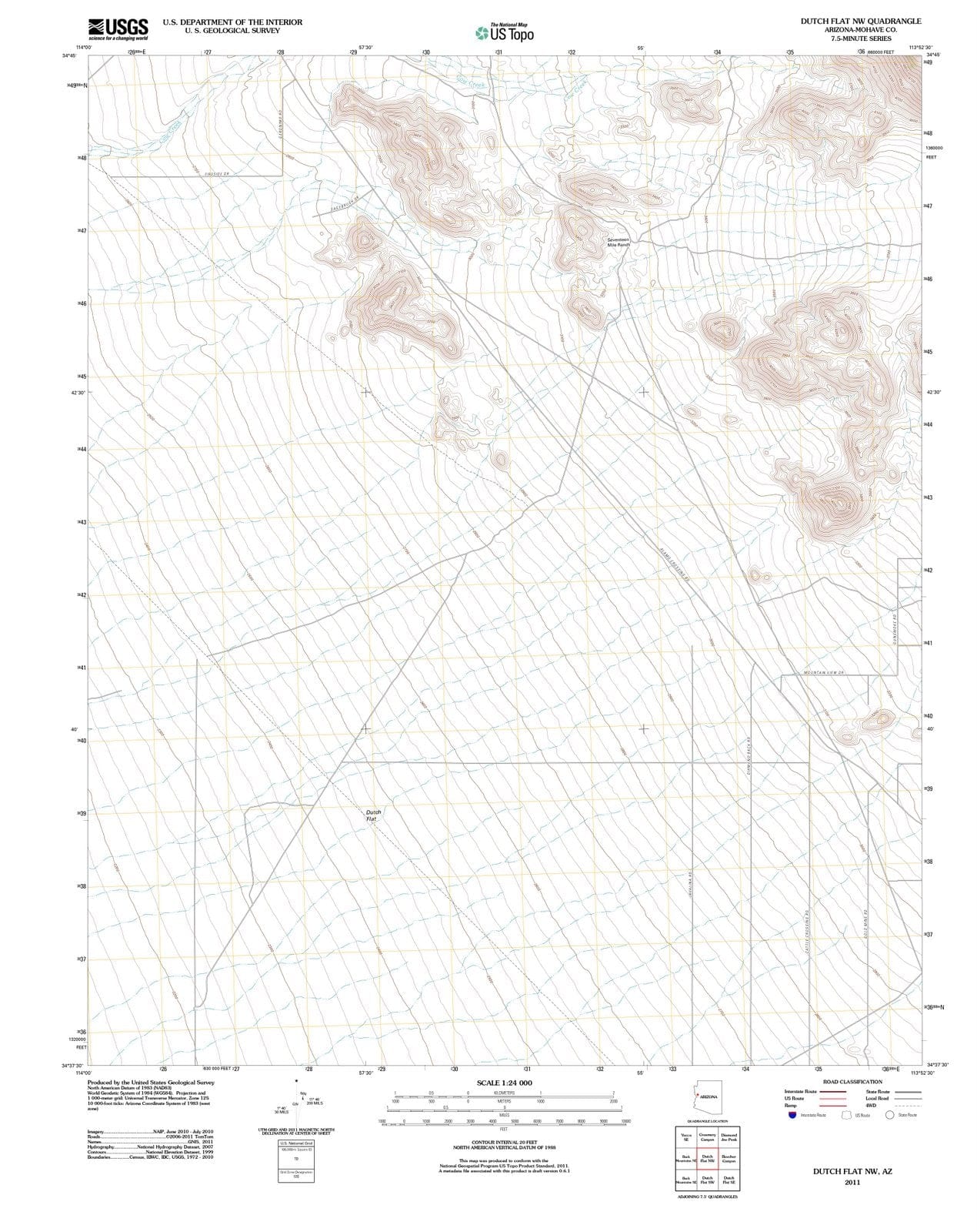 2011 Dutch Flat, AZ - Arizona - USGS Topographic Map