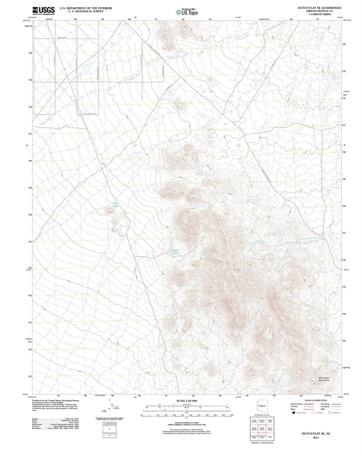 2011 Dutch Flat, AZ - Arizona - USGS Topographic Map v2