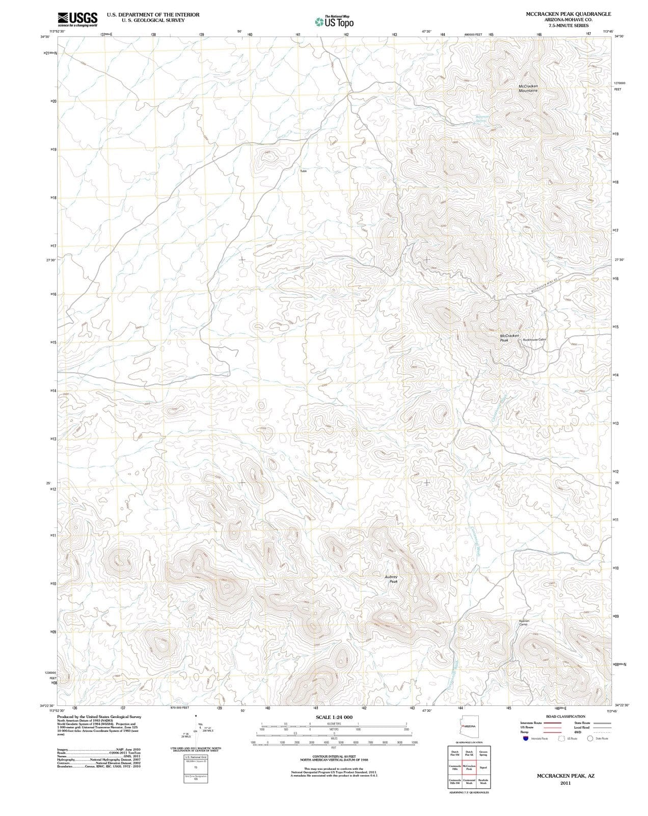 2011 Mccracken Peak, AZ - Arizona - USGS Topographic Map