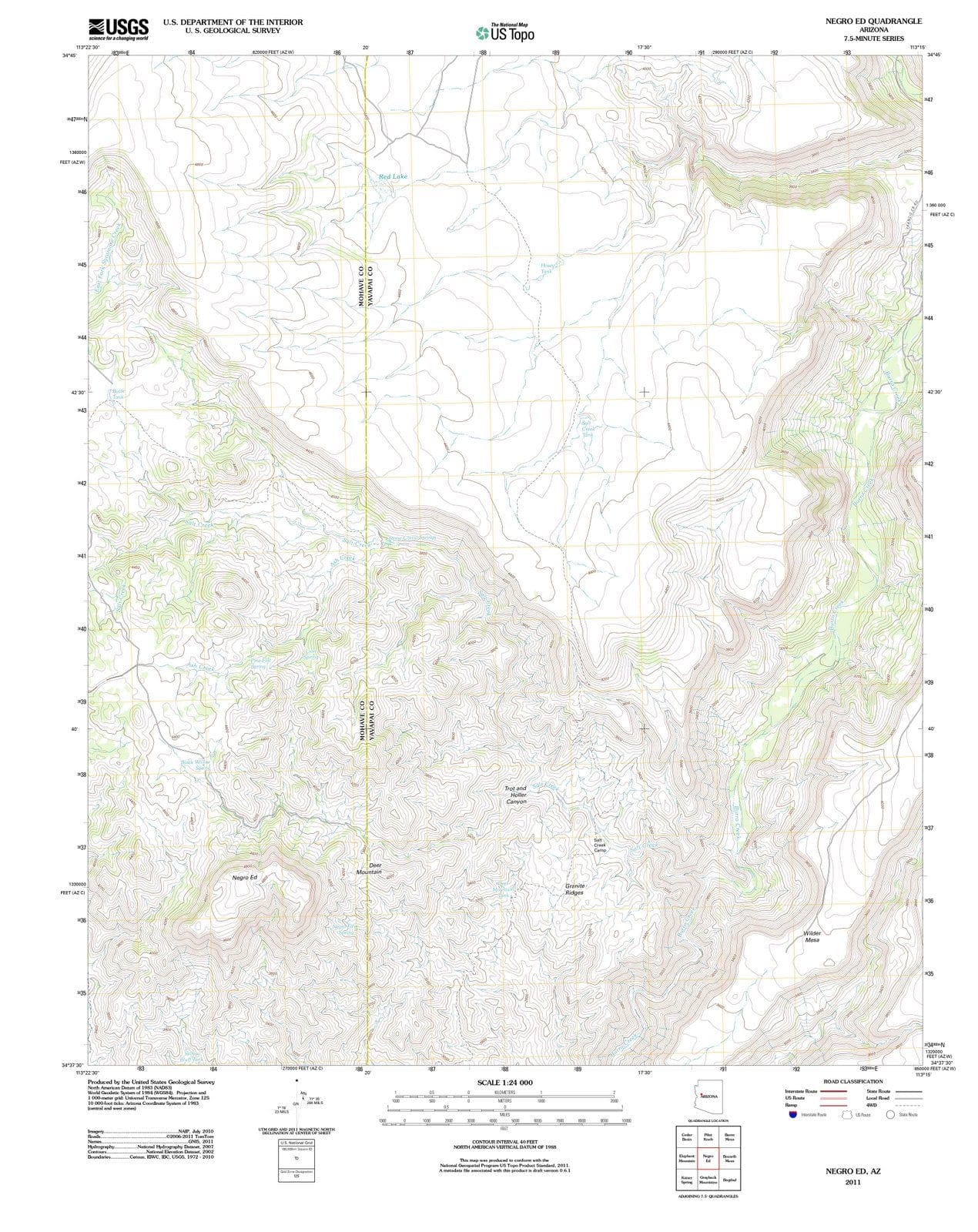 2011 Negro Ed, AZ - Arizona - USGS Topographic Map
