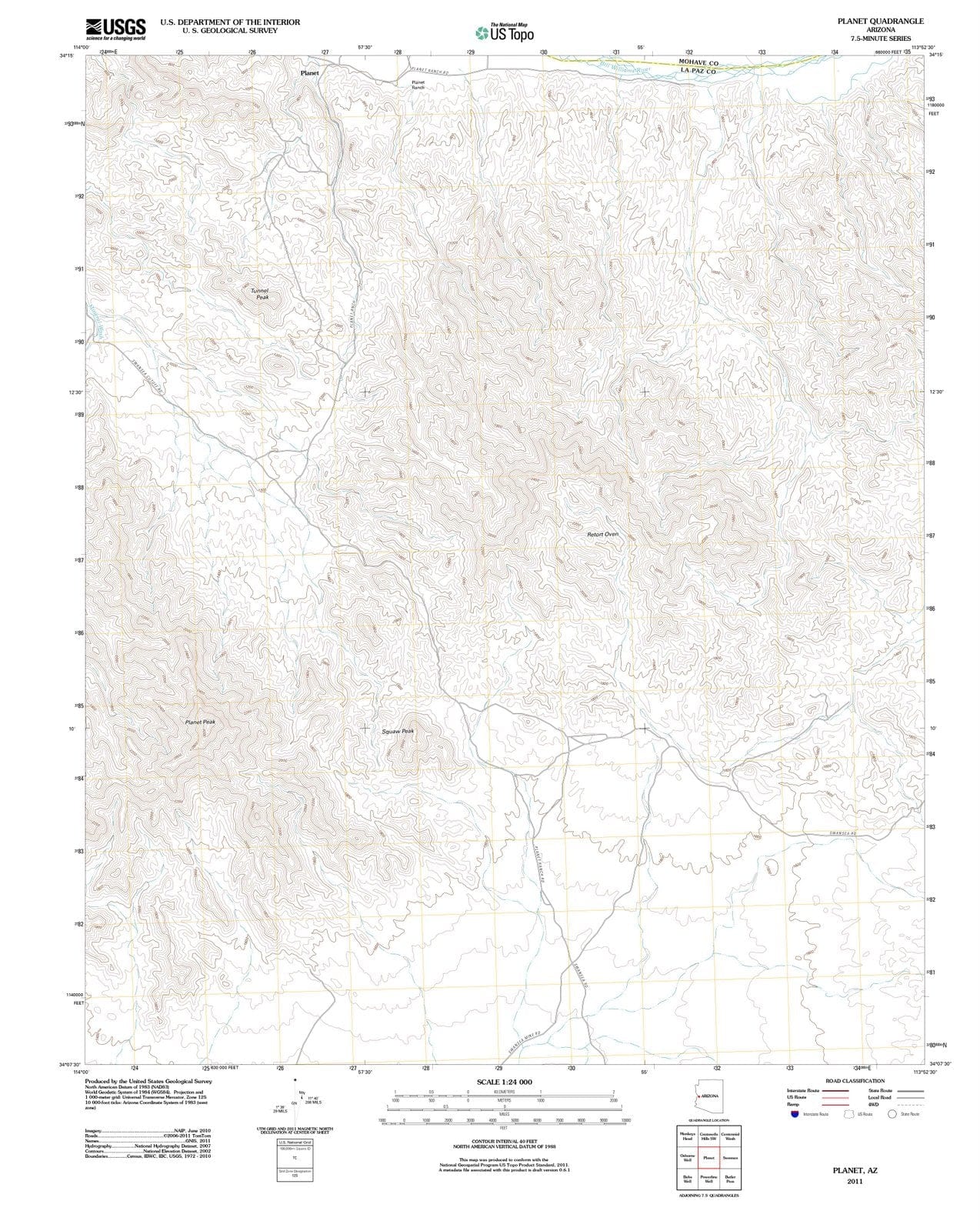 2011 Planet, AZ - Arizona - USGS Topographic Map