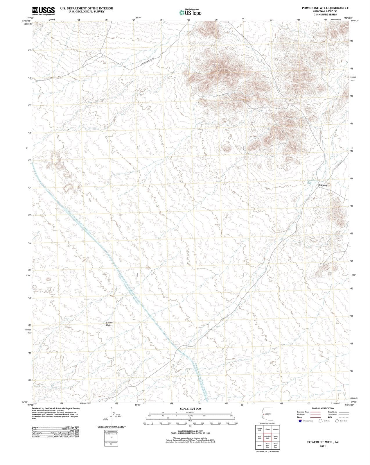 2011 Powerline Well, AZ - Arizona - USGS Topographic Map