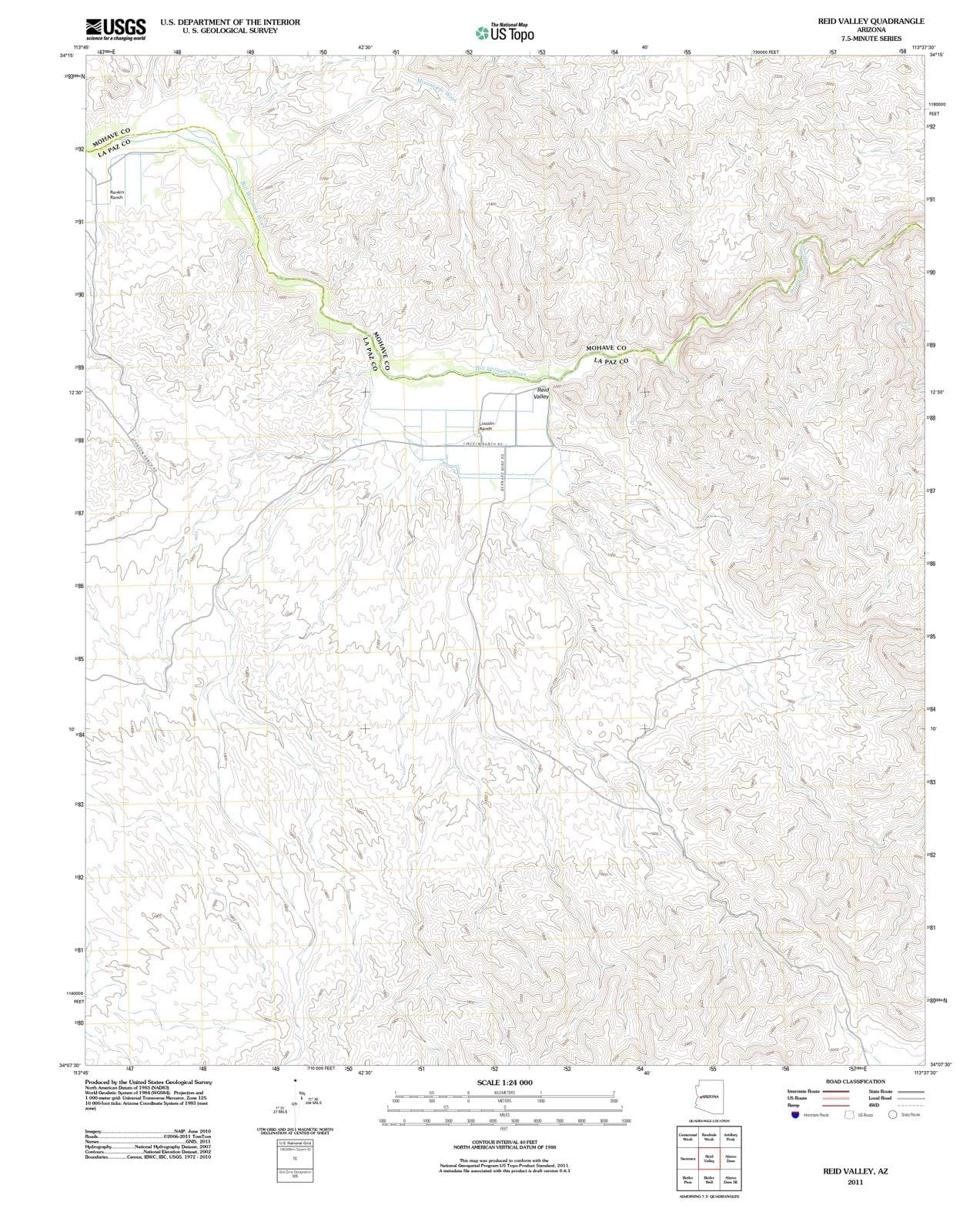 2011 Reid Valley, AZ - Arizona - USGS Topographic Map