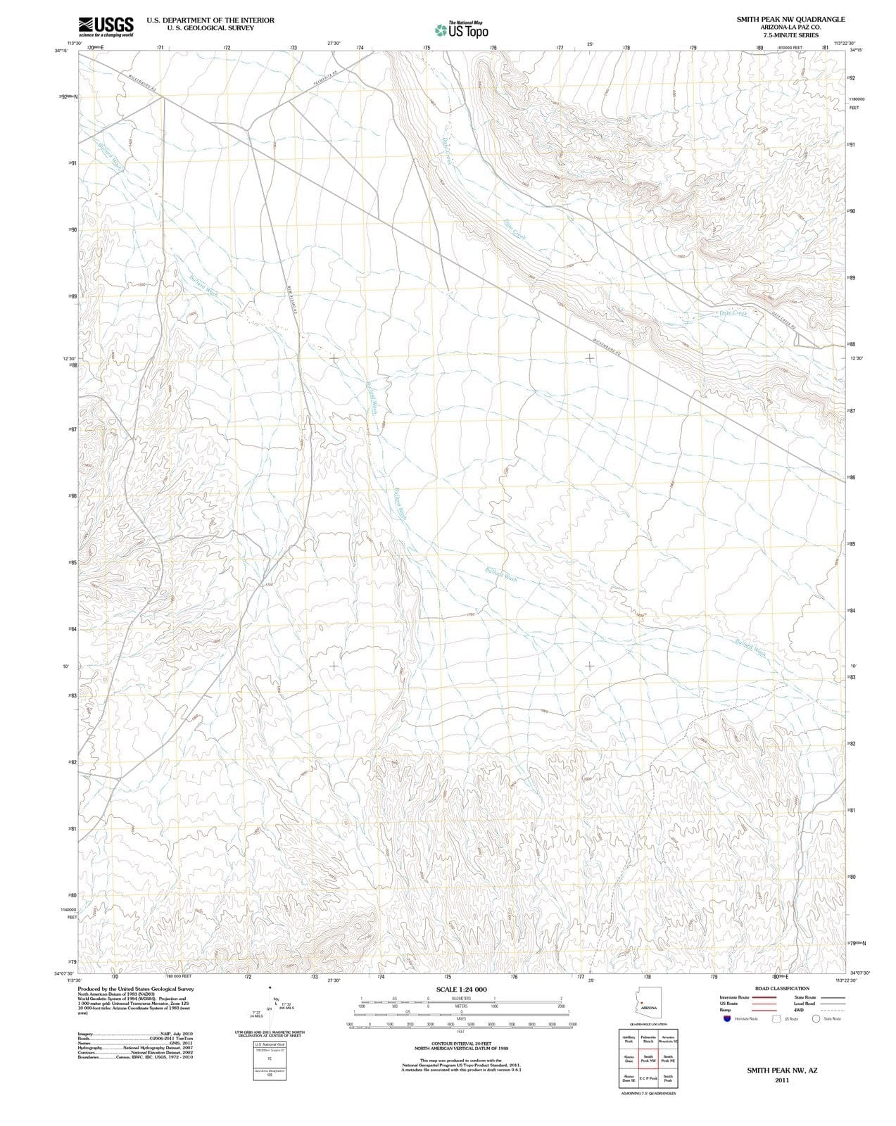 2011 Smith Peak, AZ - Arizona - USGS Topographic Map v3