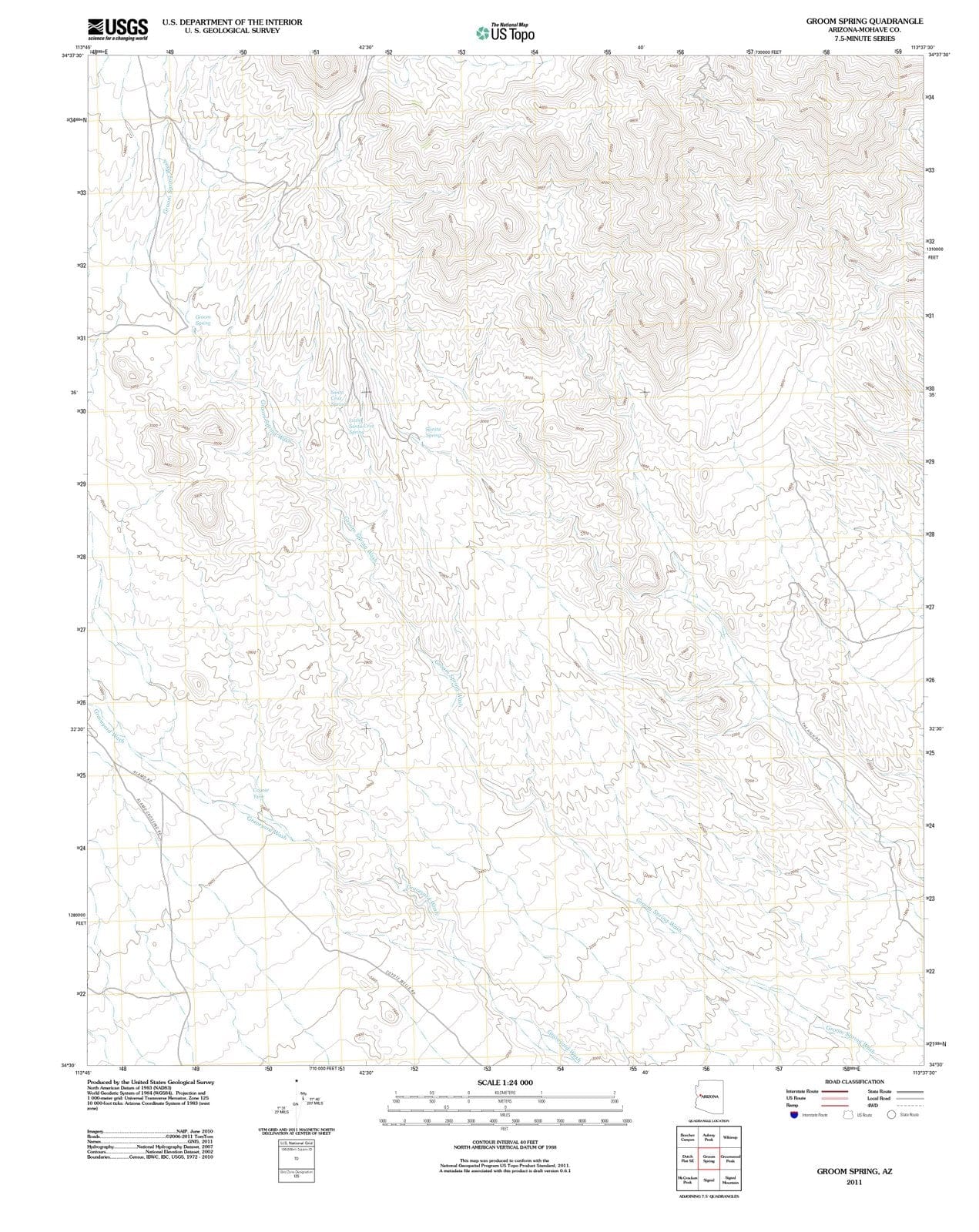 2011 Groom Spring, AZ - Arizona - USGS Topographic Map