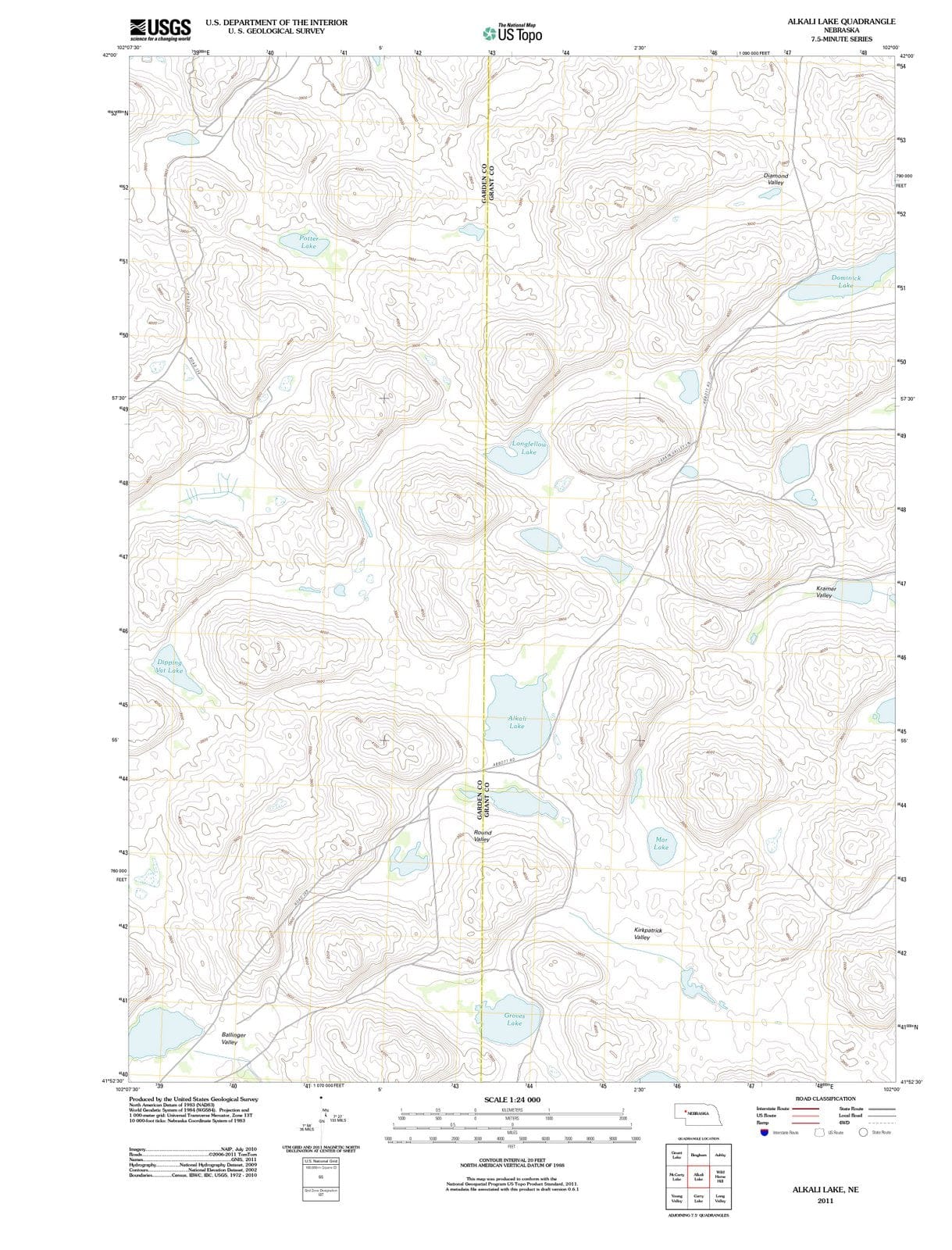 2011 Alkali Lake, NE - Nebraska - USGS Topographic Map