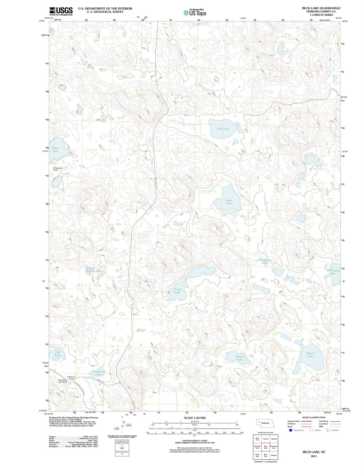 2011 Beck Lake, NE - Nebraska - USGS Topographic Map