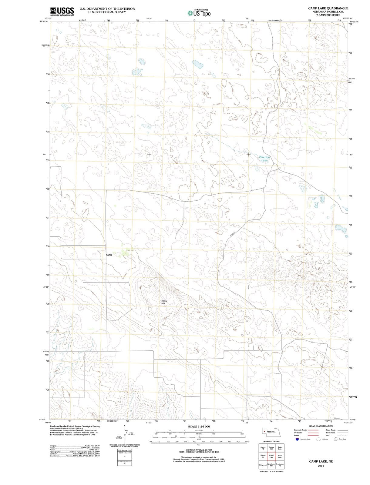 2011 Camp Lake, NE - Nebraska - USGS Topographic Map