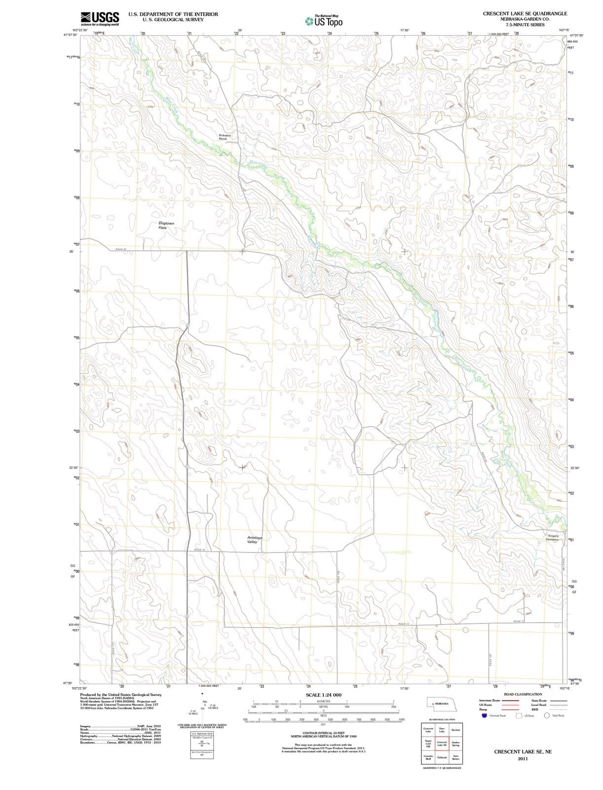 2011 Crescent Lake, NE - Nebraska - USGS Topographic Map v2