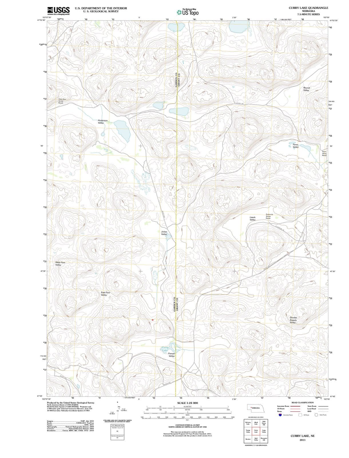 2011 Curry Lake, NE - Nebraska - USGS Topographic Map