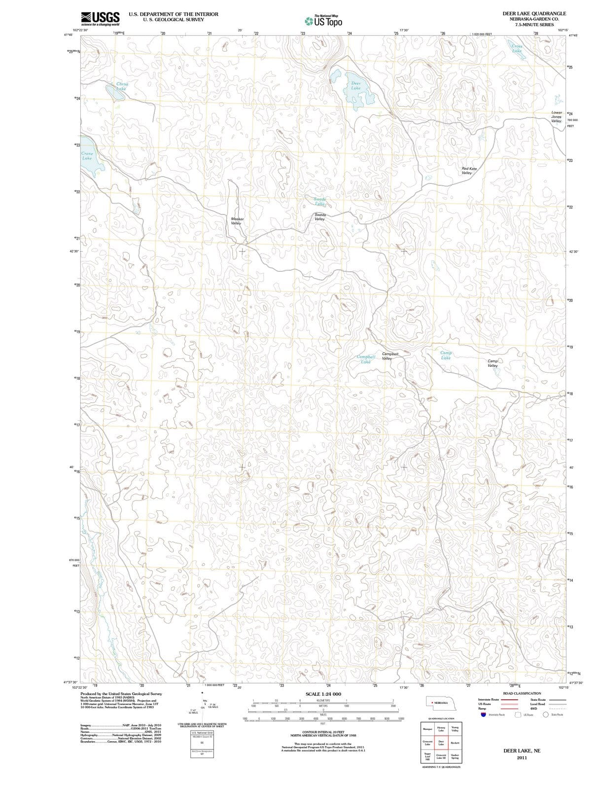 2011 Deer Lake, NE - Nebraska - USGS Topographic Map