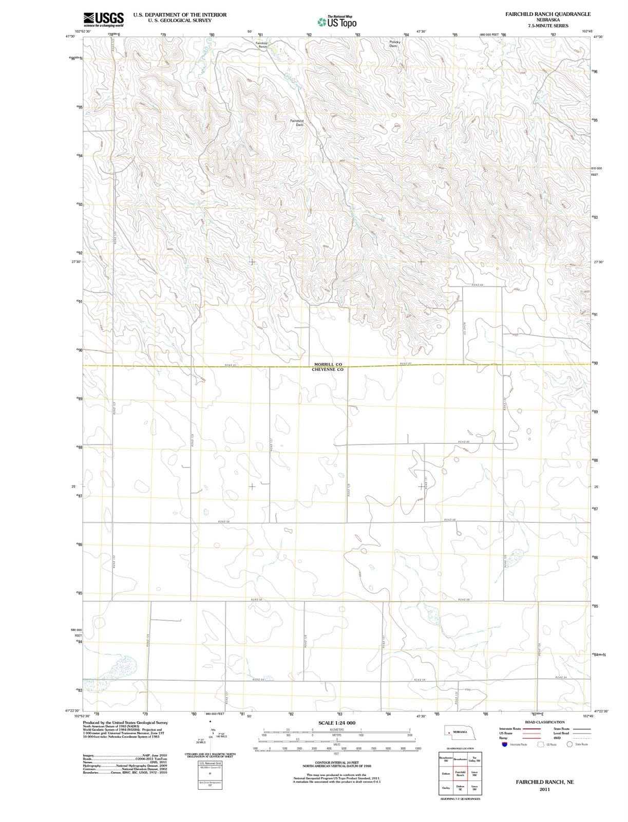 2011 Fairchild Ranch, NE - Nebraska - USGS Topographic Map