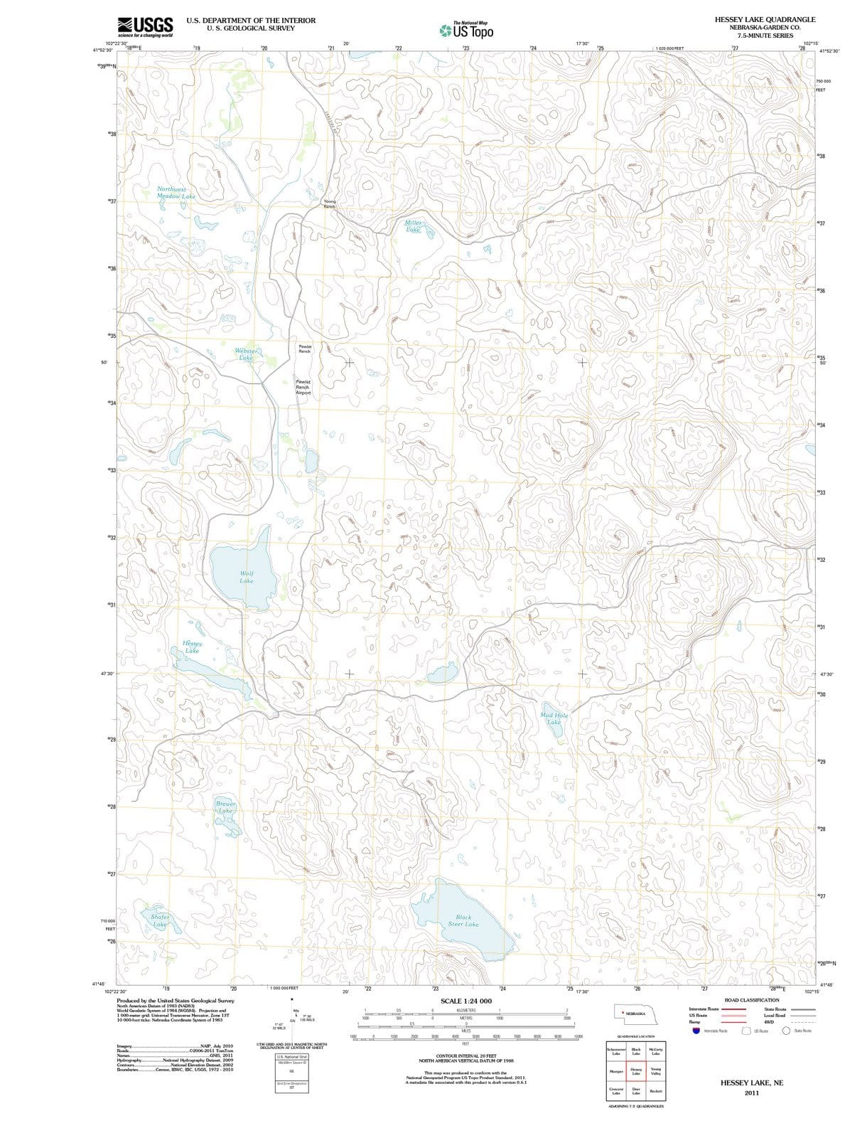 2011 Hessey Lake, NE - Nebraska - USGS Topographic Map