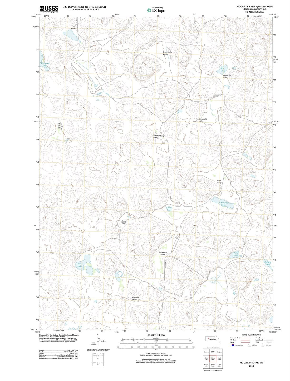 2011 McCarty Lake, NE - Nebraska - USGS Topographic Map