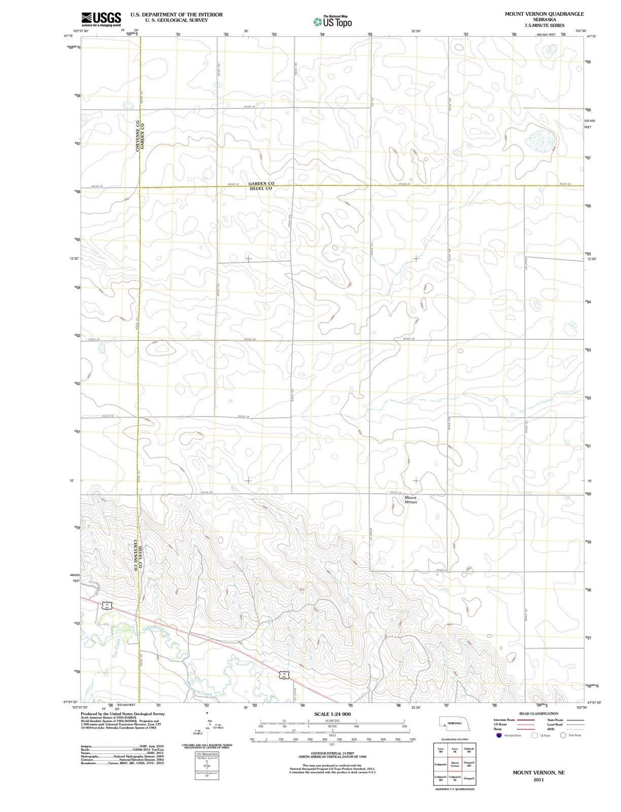 2011 Mount Vernon, NE - Nebraska - USGS Topographic Map