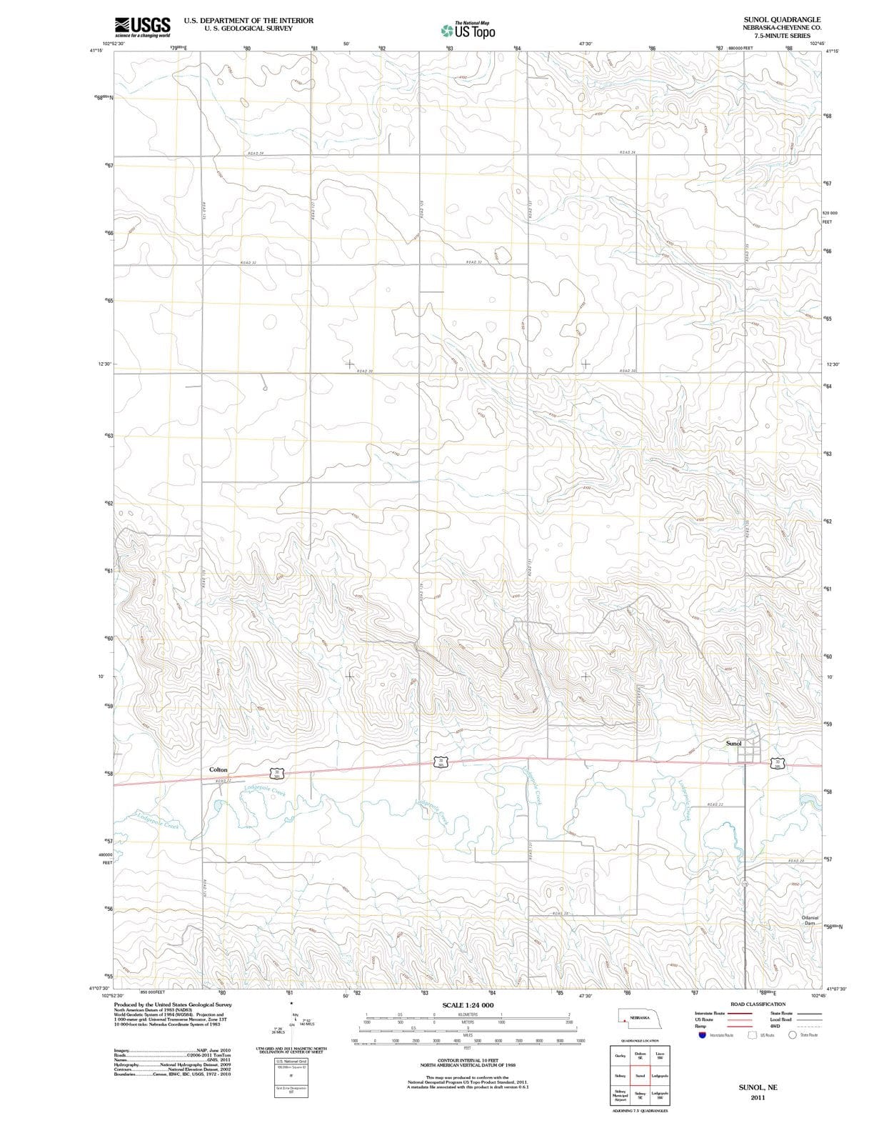 2011 Sunol, NE - Nebraska - USGS Topographic Map