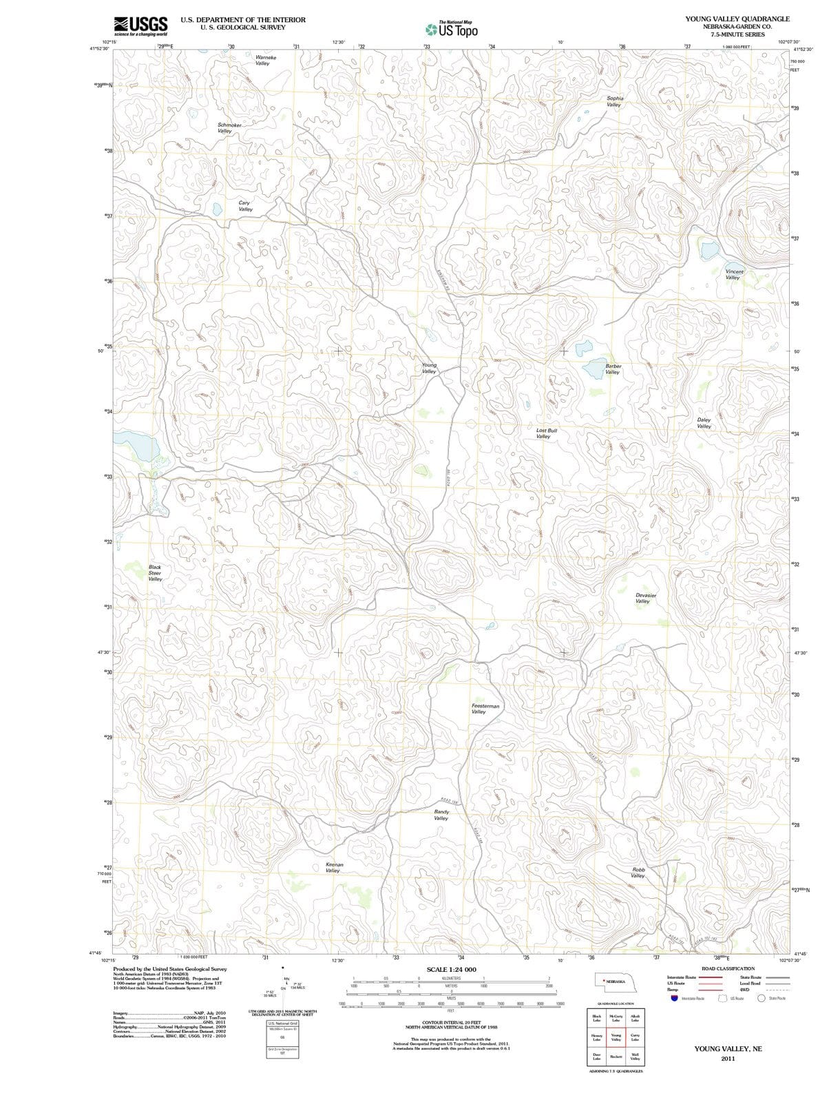 2011 Young Valley, NE - Nebraska - USGS Topographic Map