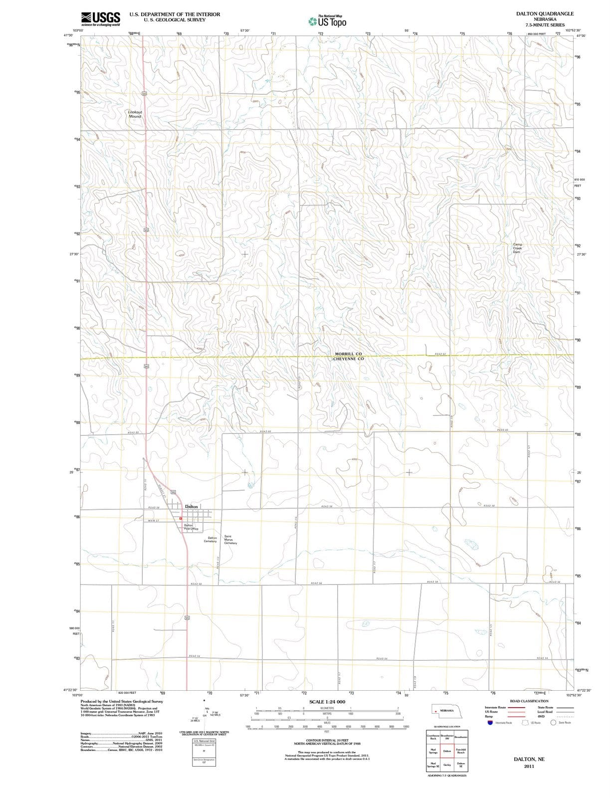 2011 Dalton, NE - Nebraska - USGS Topographic Map v2