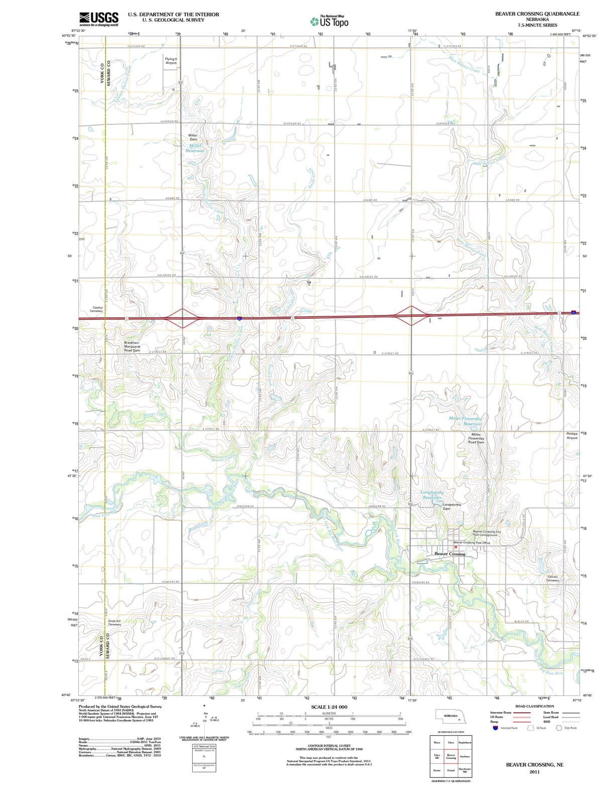 2011 Beaver Crossing, NE - Nebraska - USGS Topographic Map