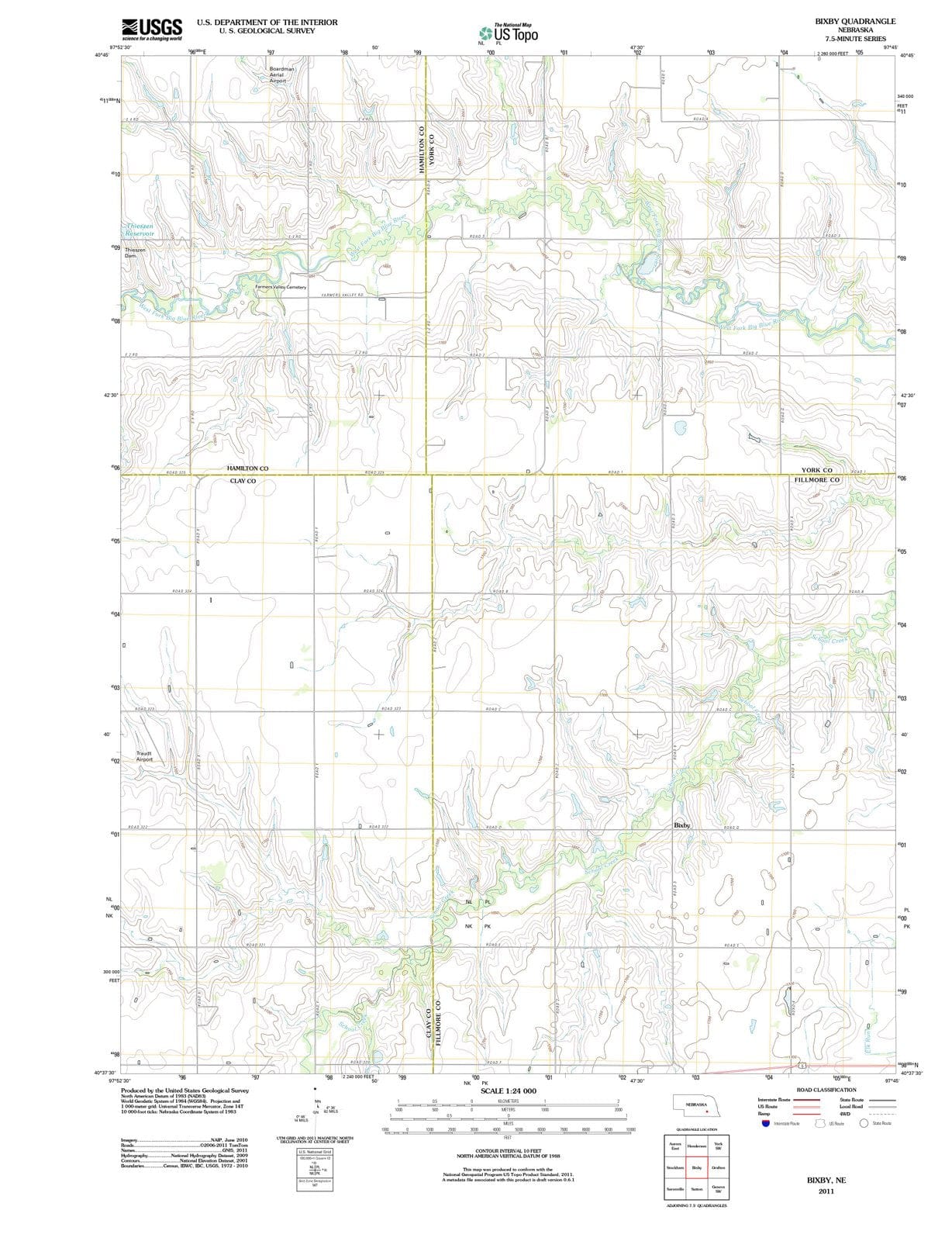 2011 Bixby, NE - Nebraska - USGS Topographic Map