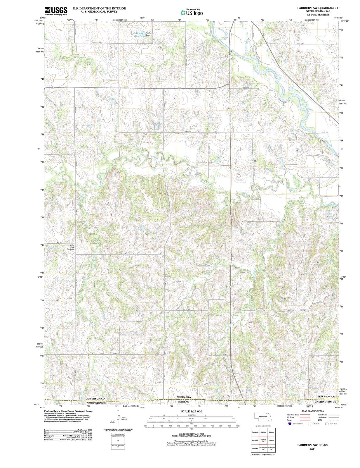 2011 Fairbury, NE - Nebraska - USGS Topographic Map v2