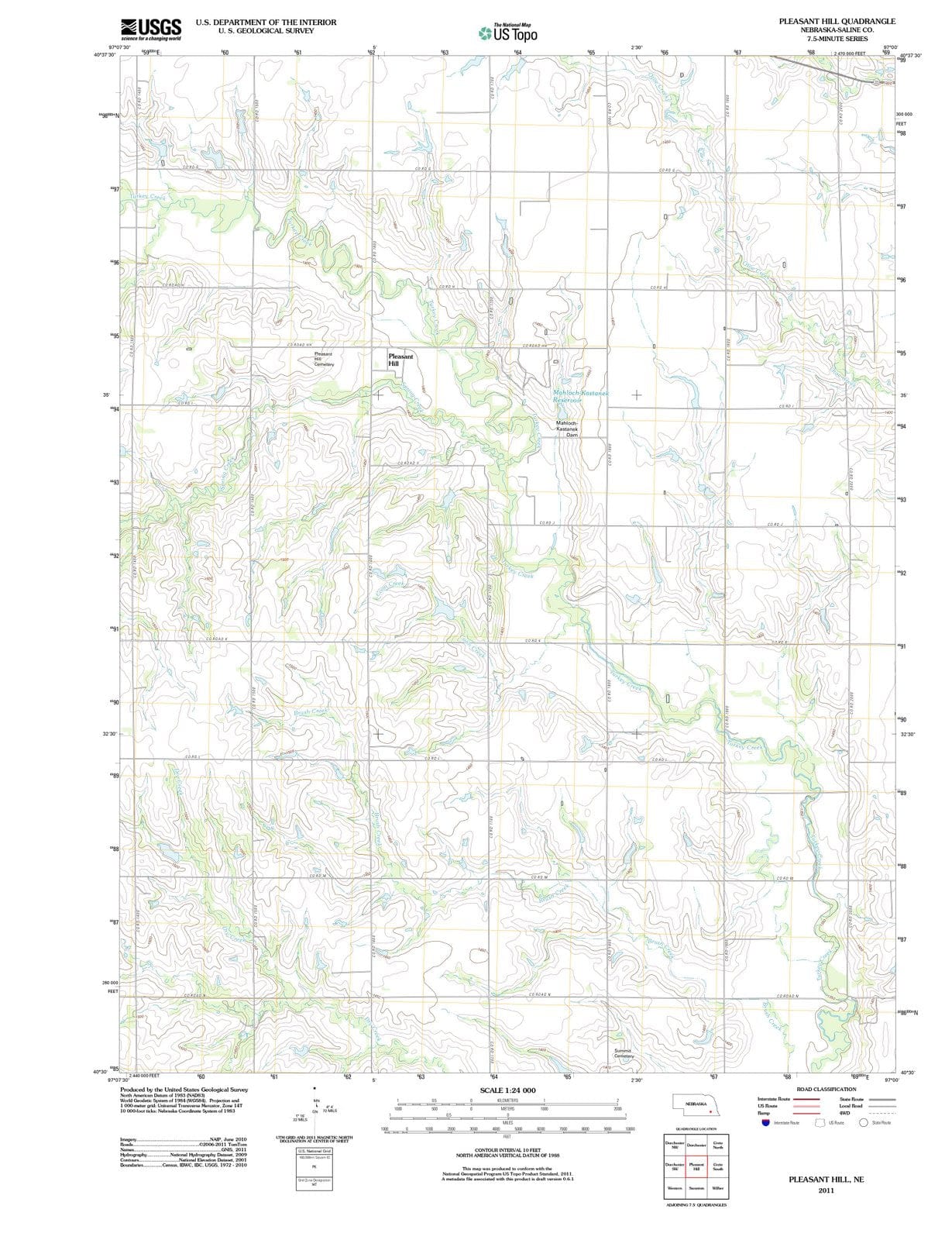 2011 Pleasant Hill, NE - Nebraska - USGS Topographic Map