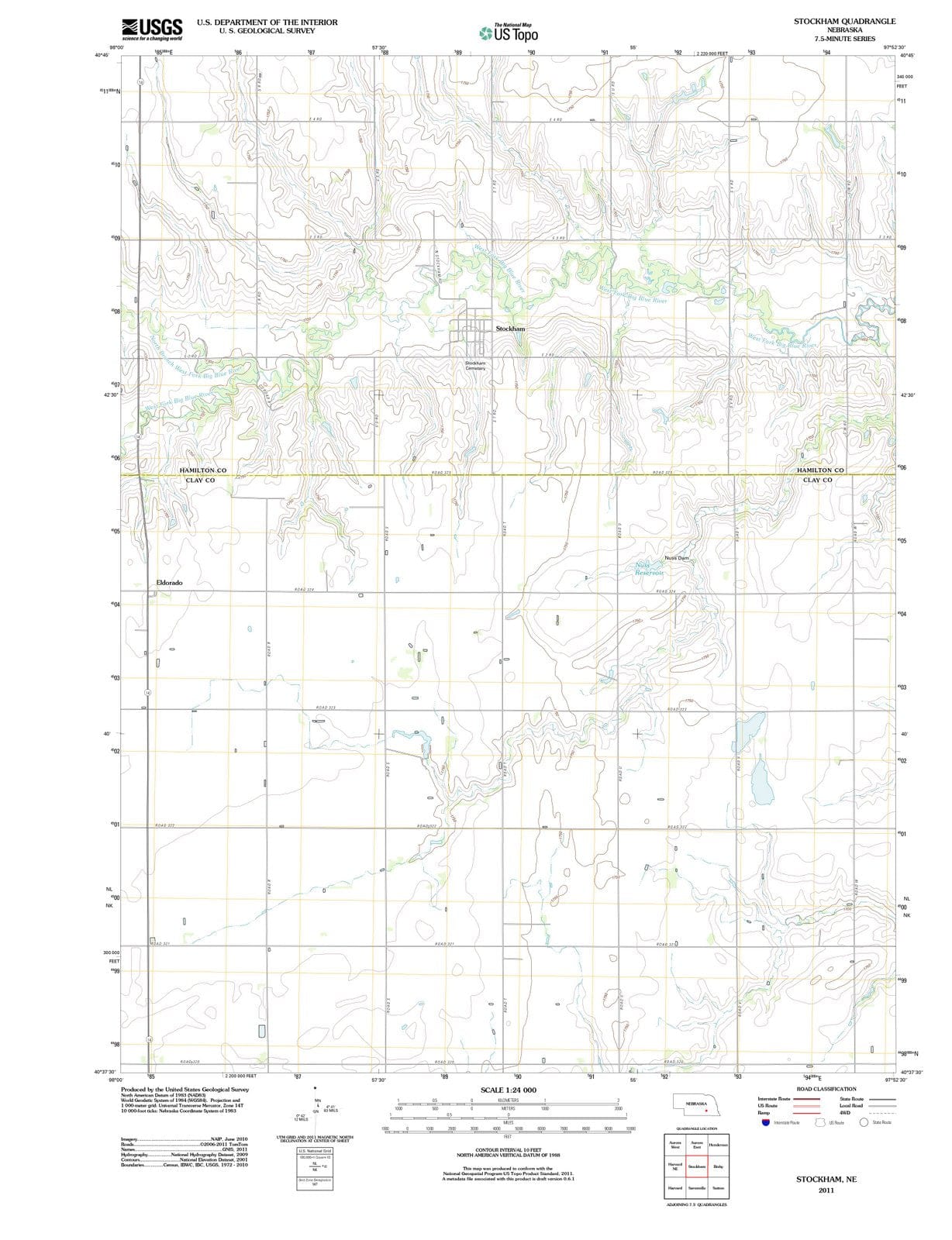 2011 Stockham, NE - Nebraska - USGS Topographic Map