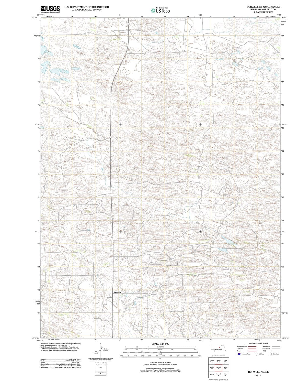 2011 Burwell, NE - Nebraska - USGS Topographic Map