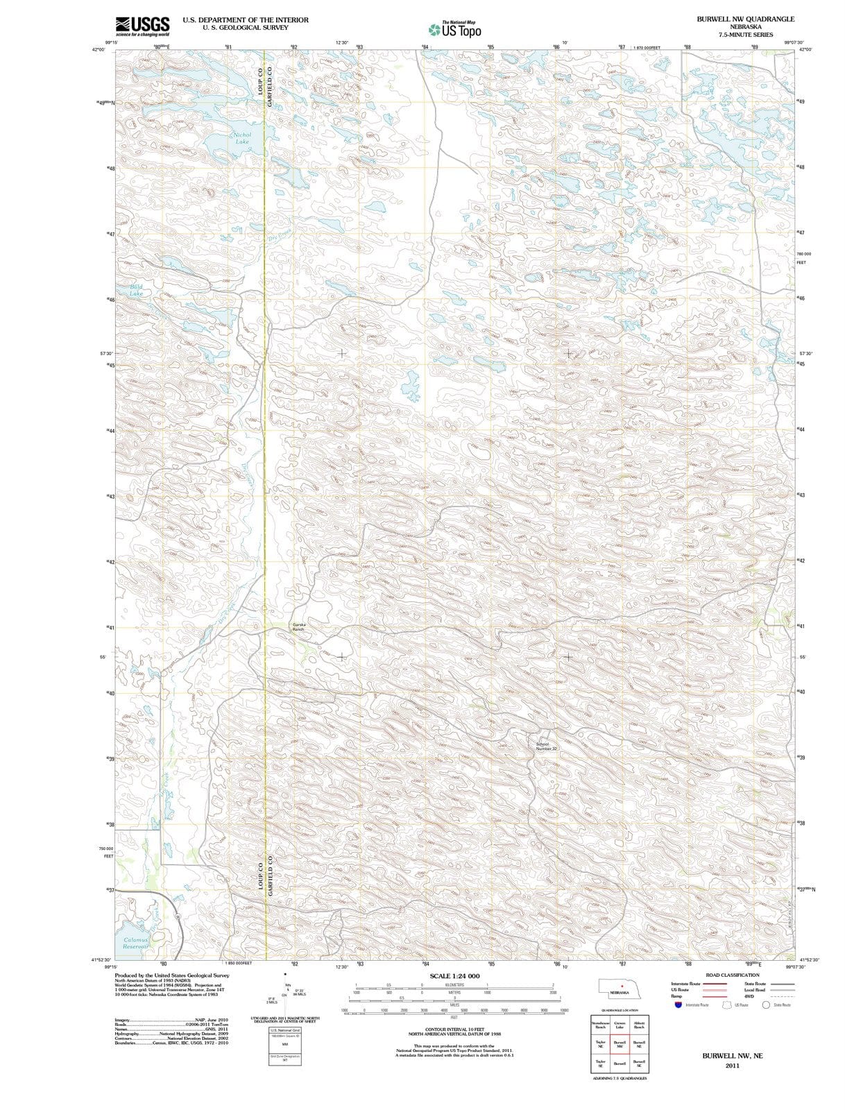 2011 Burwell, NE - Nebraska - USGS Topographic Map v2