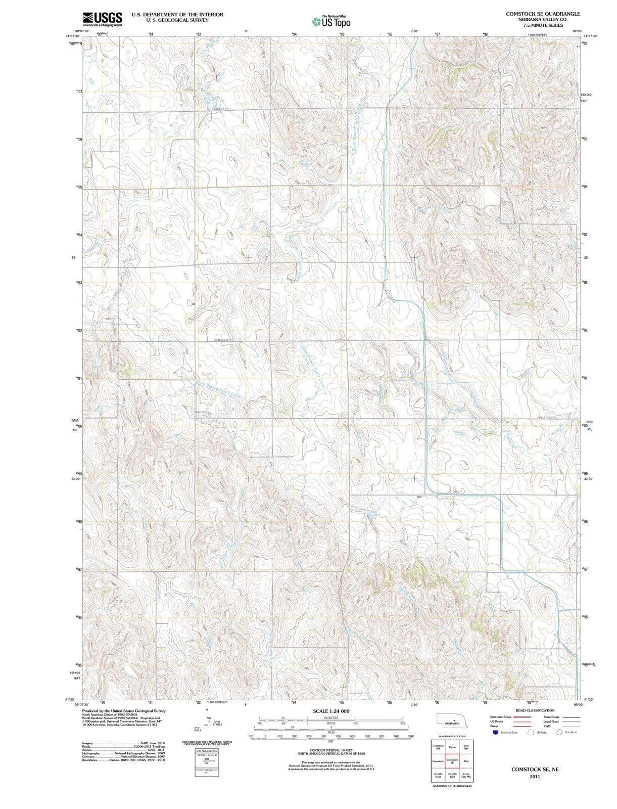 2011 Comstock, NE - Nebraska - USGS Topographic Map v2