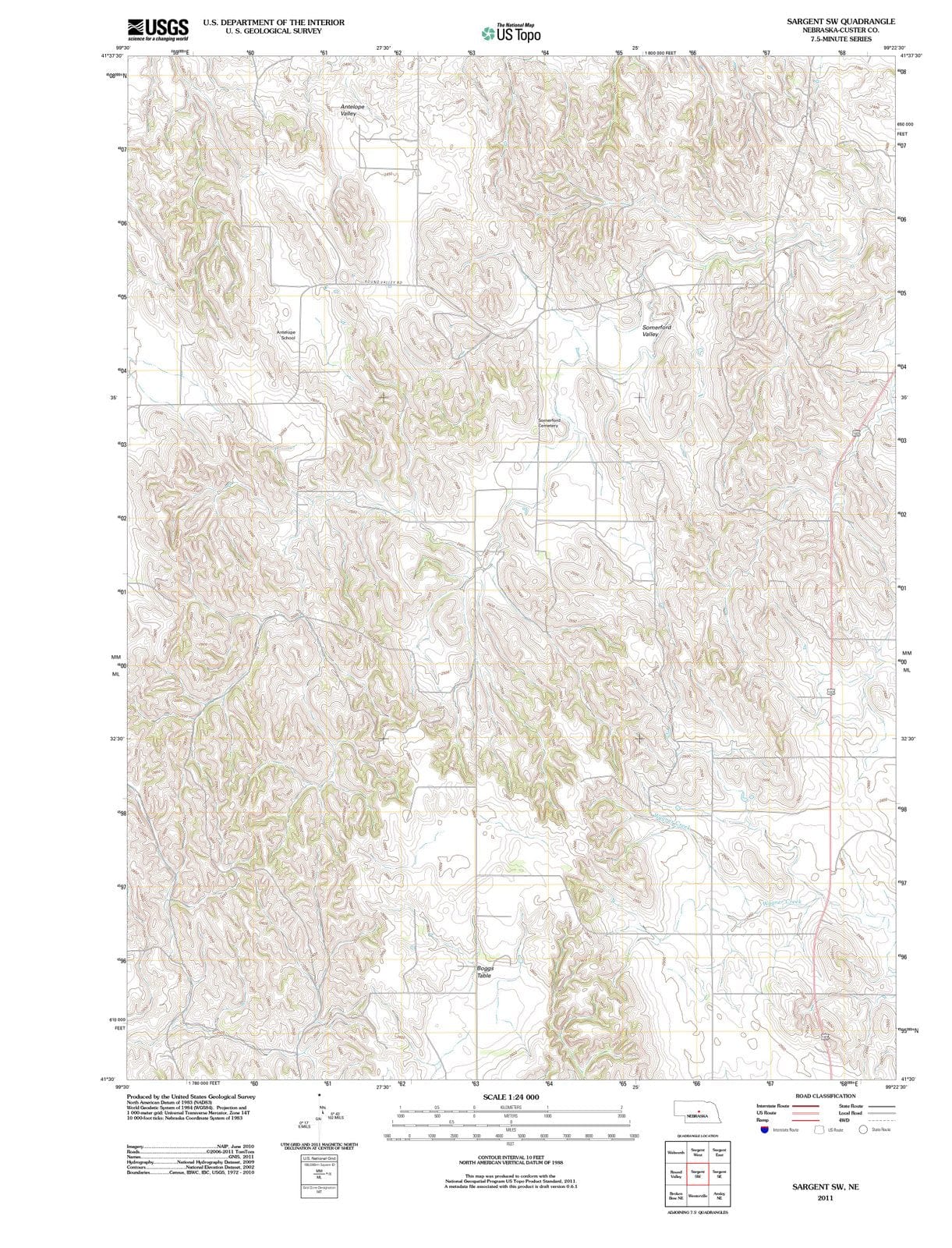 2011 Sargent, NE - Nebraska - USGS Topographic Map