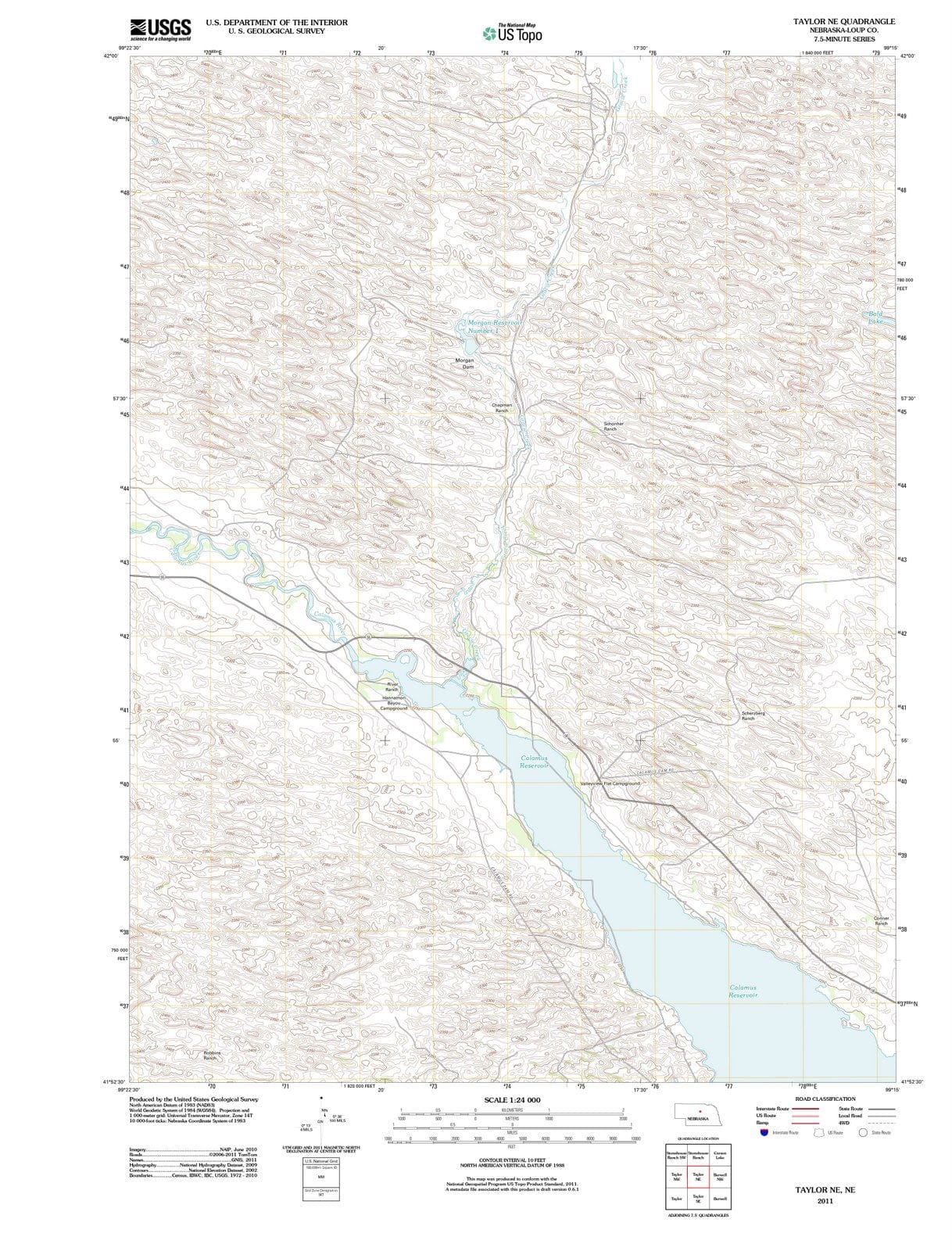 2011 Taylor, NE - Nebraska - USGS Topographic Map