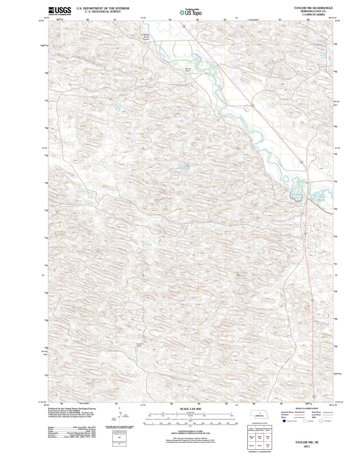 2011 Taylor, NE - Nebraska - USGS Topographic Map v2
