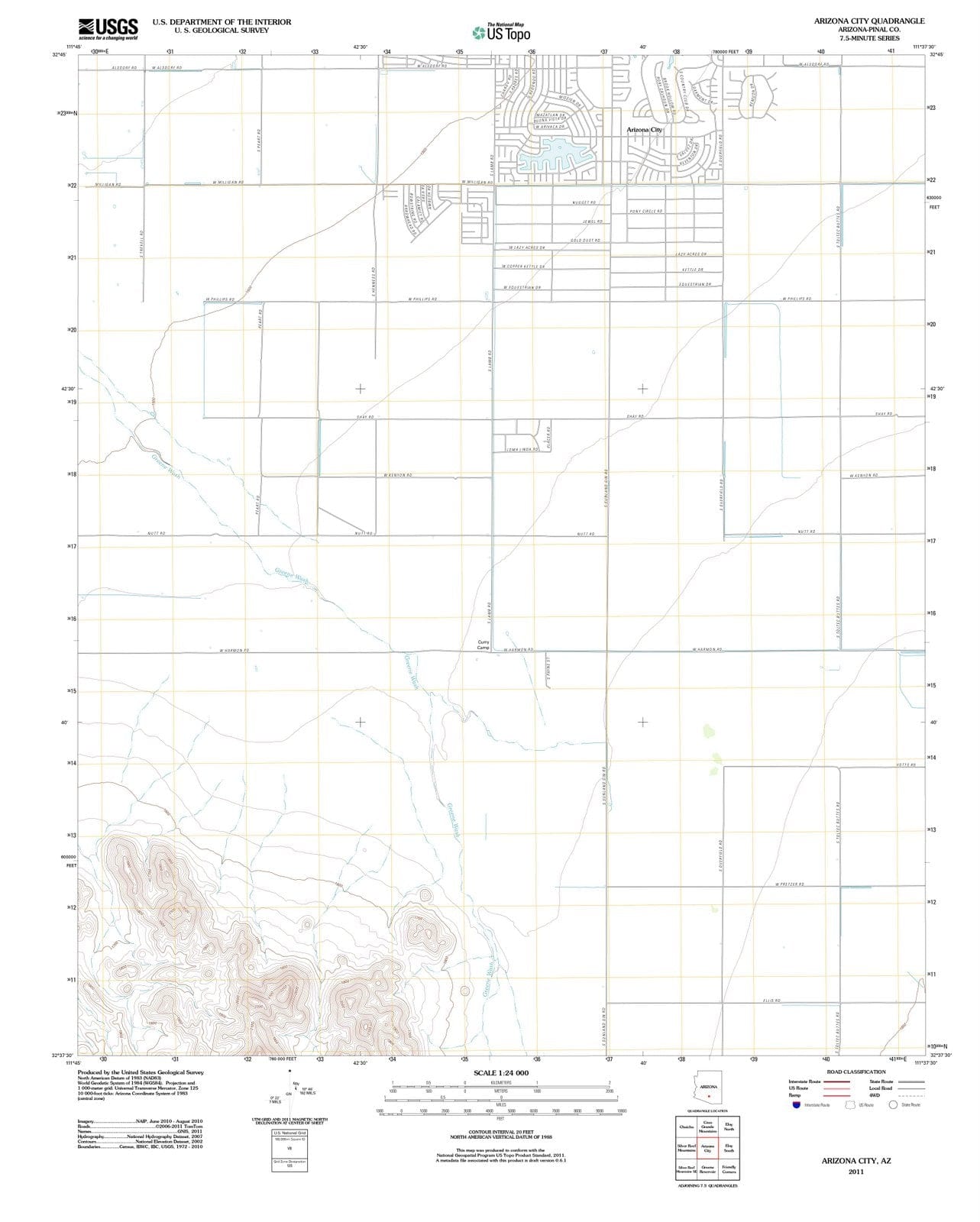 2011 Arizona City, AZ - Arizona - USGS Topographic Map
