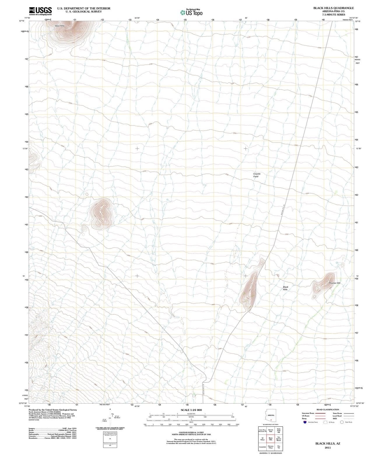 2011 Black Hills, AZ - Arizona - USGS Topographic Map