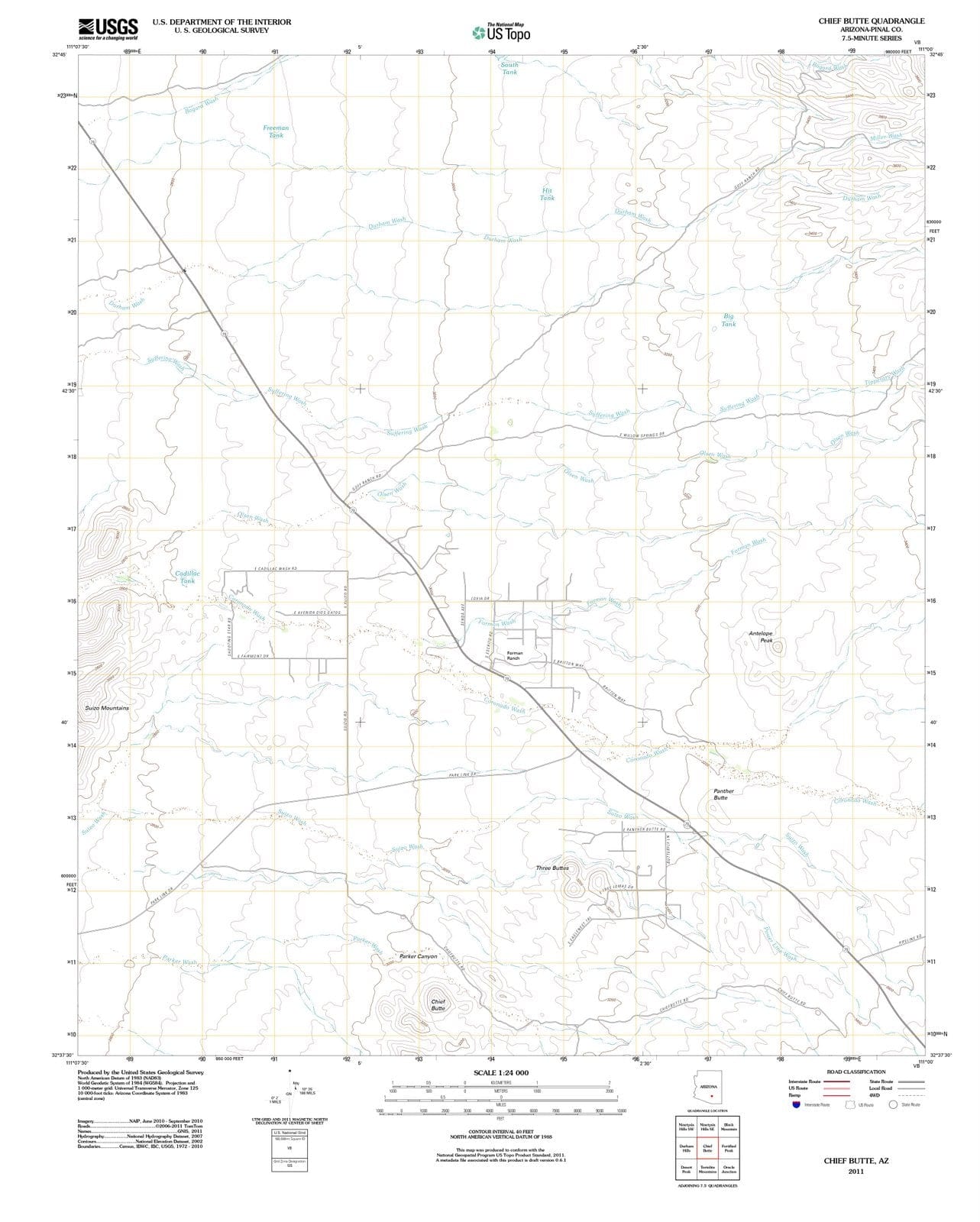 2011 Chief Butte, AZ - Arizona - USGS Topographic Map