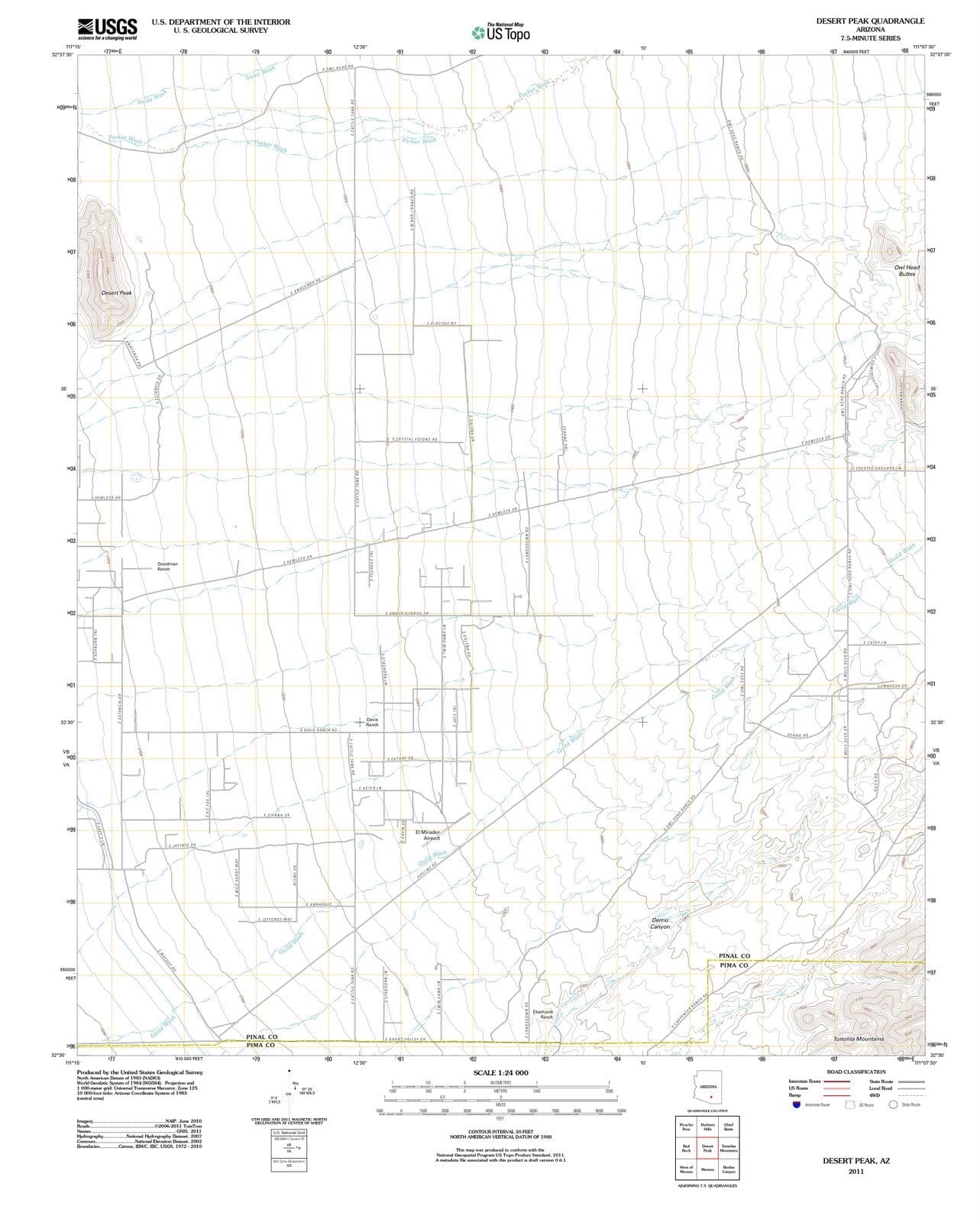 2011 Desert Peak, AZ - Arizona - USGS Topographic Map