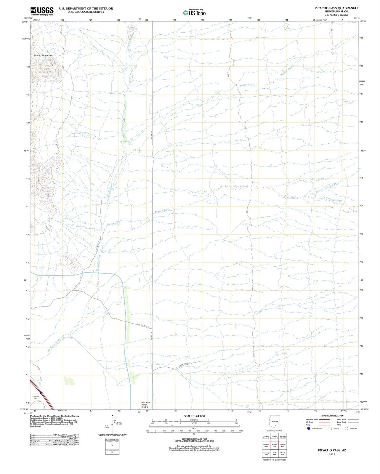 2011 Picacho Pass, AZ - Arizona - USGS Topographic Map