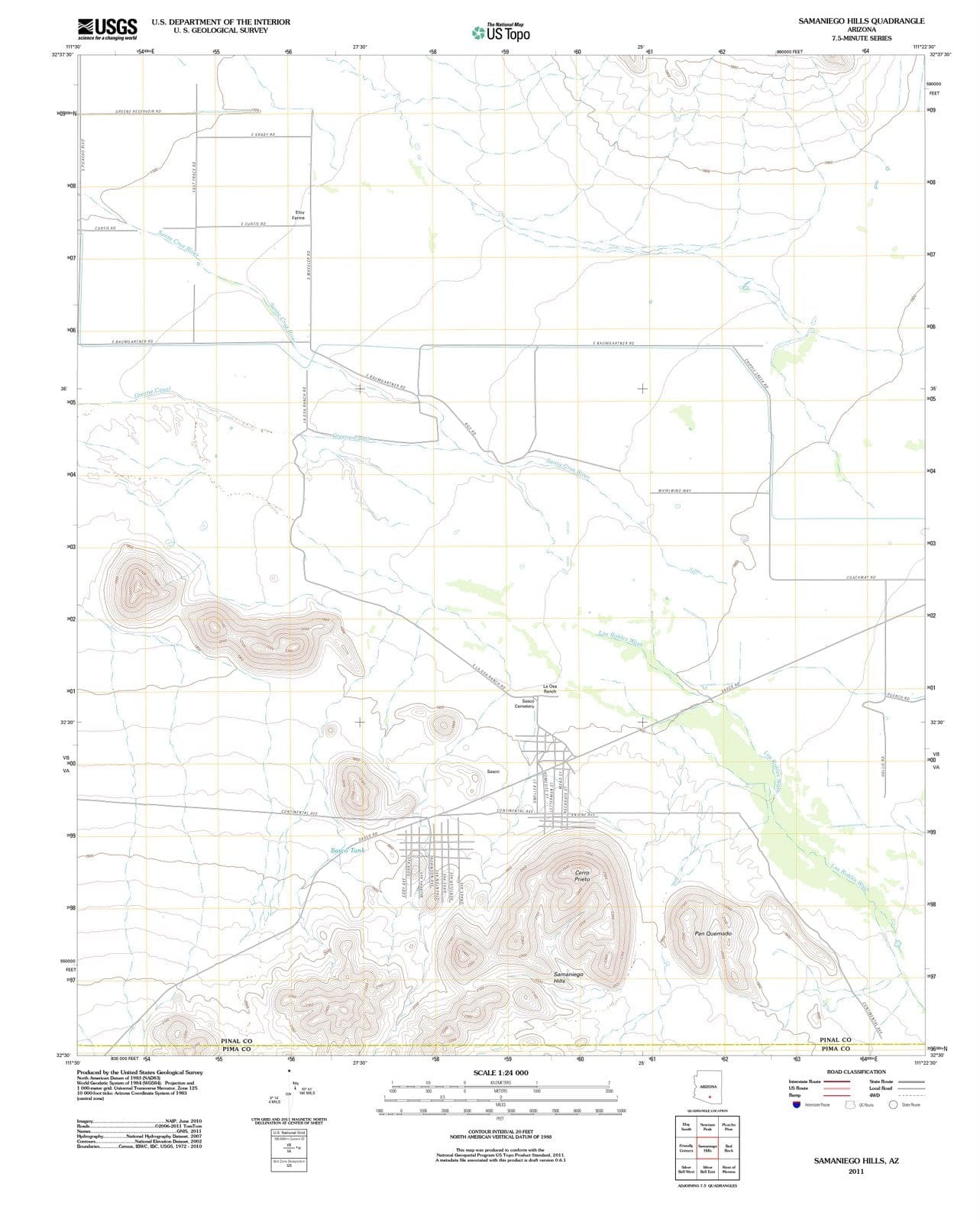 2011 Samaniego Hills, AZ - Arizona - USGS Topographic Map