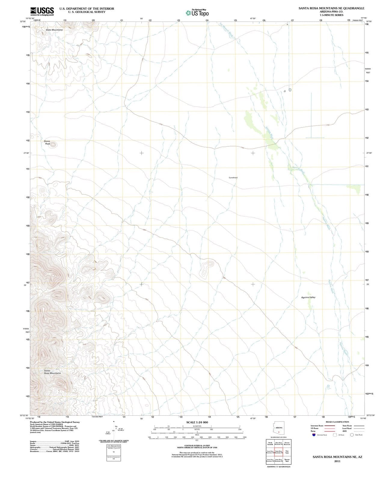 2011 Santa Rosa Mountains, AZ - Arizona - USGS Topographic Map