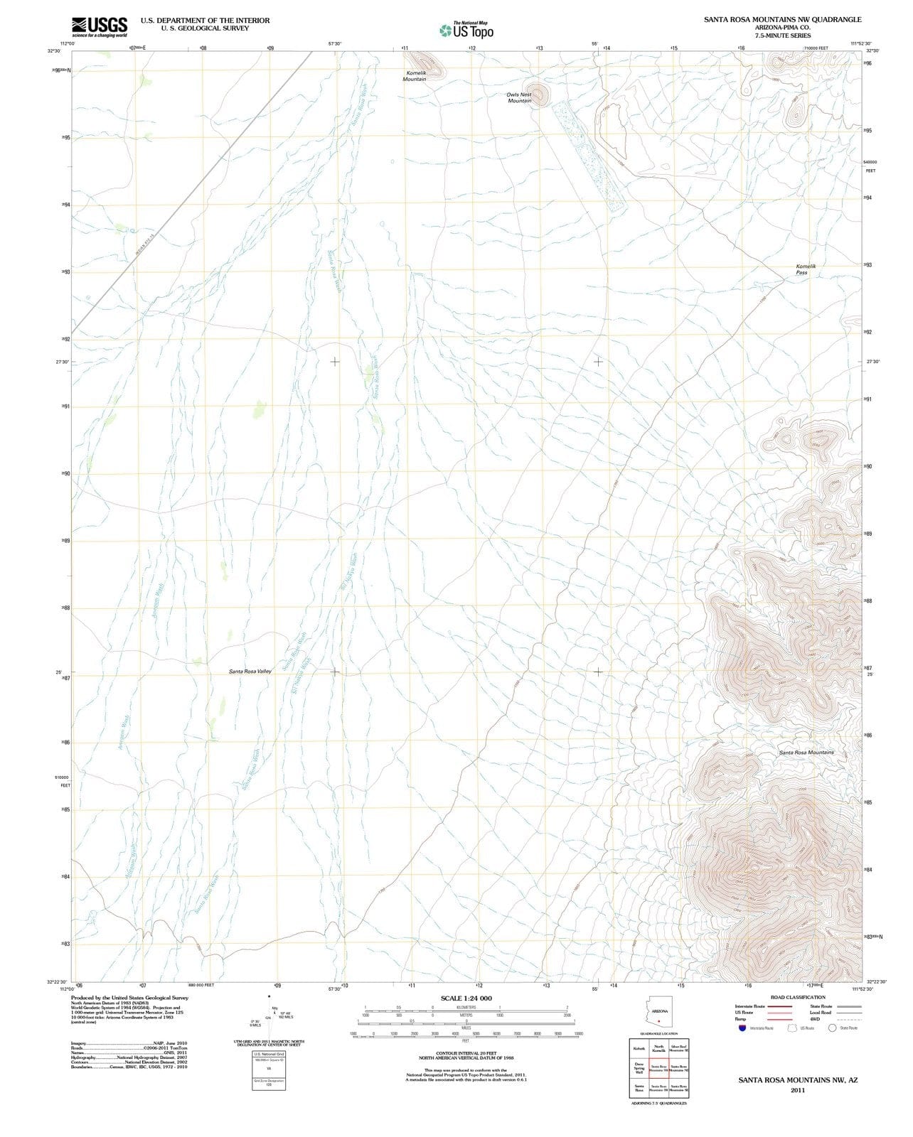 2011 Santa Rosa Mountains, AZ - Arizona - USGS Topographic Map v2
