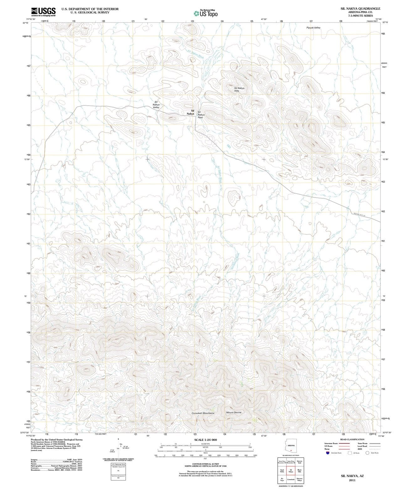 2011 SIL Nakya, AZ - Arizona - USGS Topographic Map
